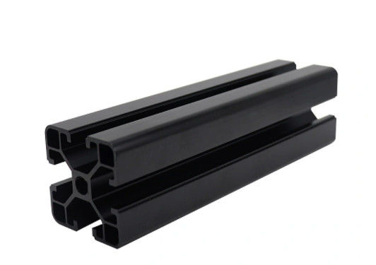 ระบบกรอบการอัดขึ้นรูปอลูมิเนียม T Slotted T6 สีดำ Anodised