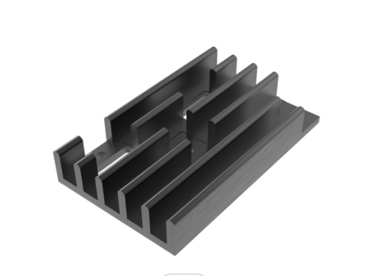 โปรไฟล์การอัดรีดอลูมิเนียมฮีทซิงค์อัลลอยด์ 6060 Black Anodized Electrophoretic