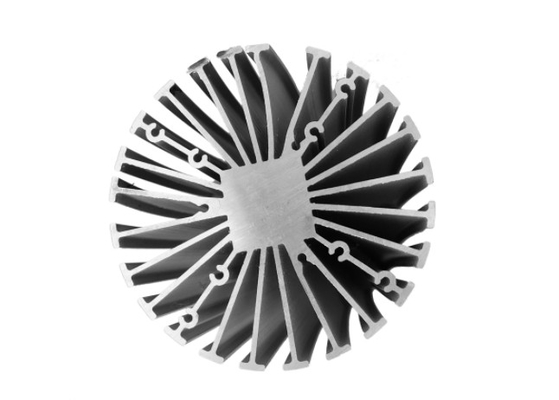 โปรไฟล์การอัดรีดอลูมิเนียมฮีทซิงค์ LED T66 สีเงิน Anodized